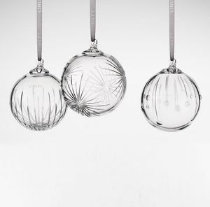 Crystal Christmas Baubles - Set of 6